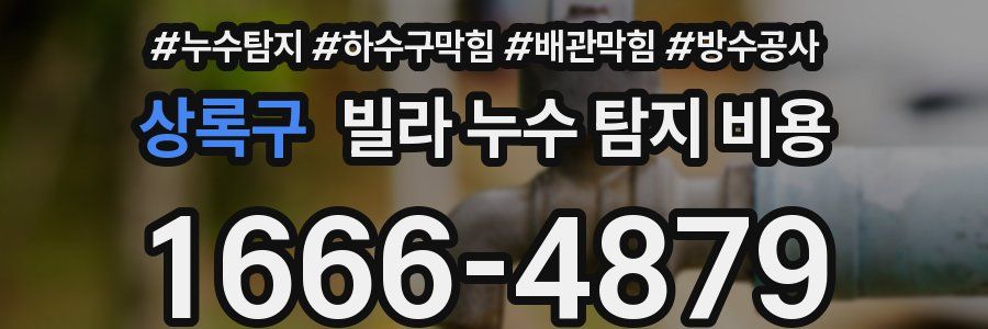 상록구 빌라 누수 탐지 비용