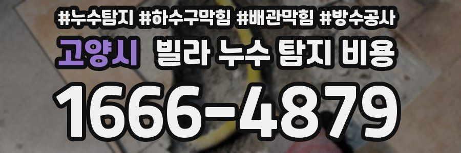 고양시 빌라 누수 탐지 비용