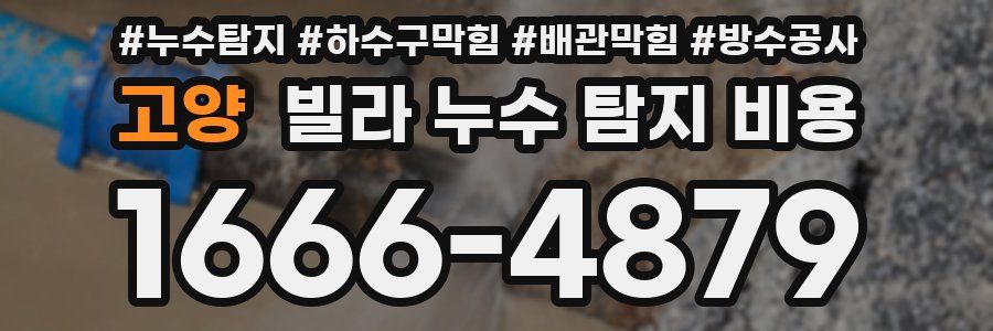 고양 빌라 누수 탐지 비용