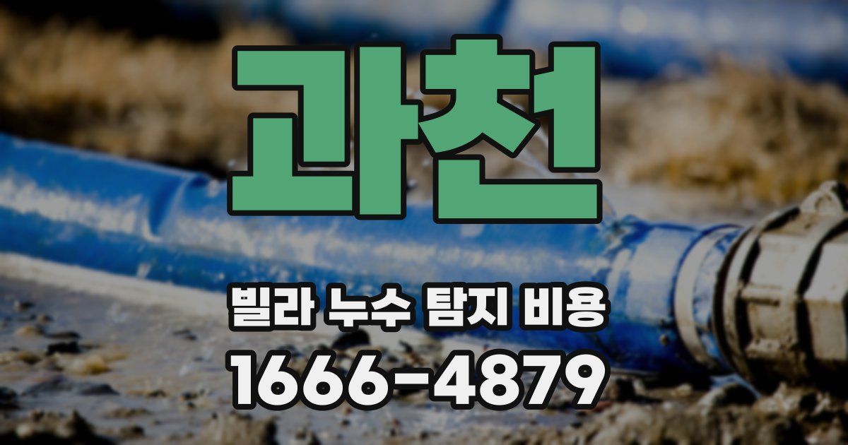 과천 빌라 누수 탐지 비용
