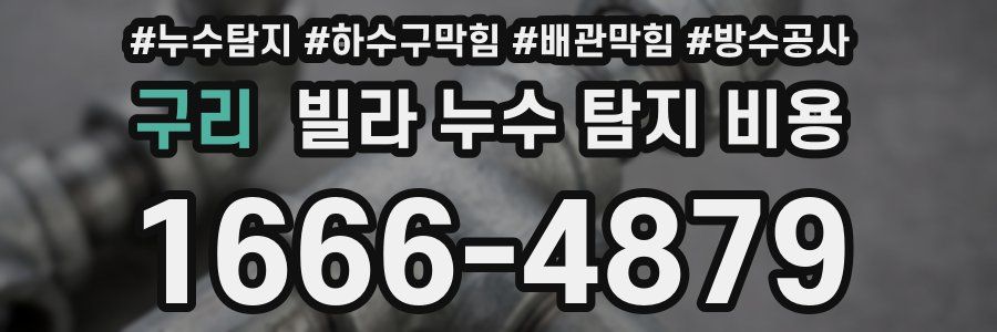 구리 빌라 누수 탐지 비용