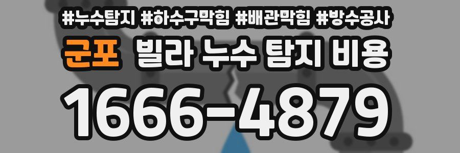 군포 빌라 누수 탐지 비용