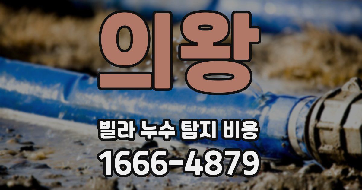 의왕 빌라 누수 탐지 비용