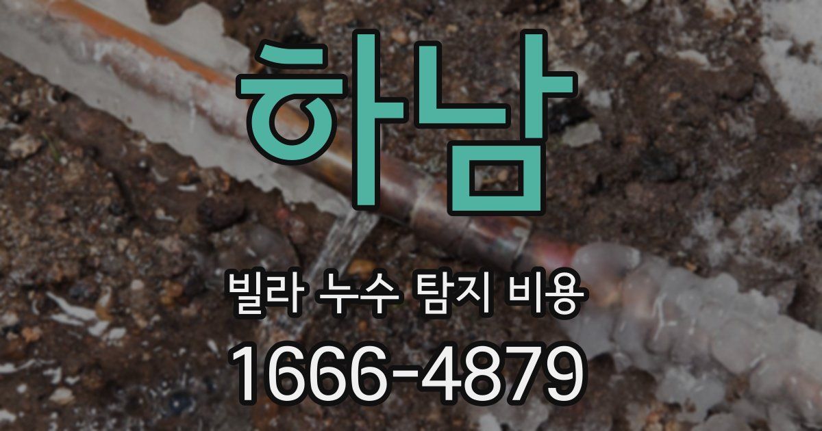 하남 빌라 누수 탐지 비용