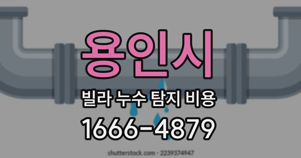 용인시 빌라 누수 탐지 비용