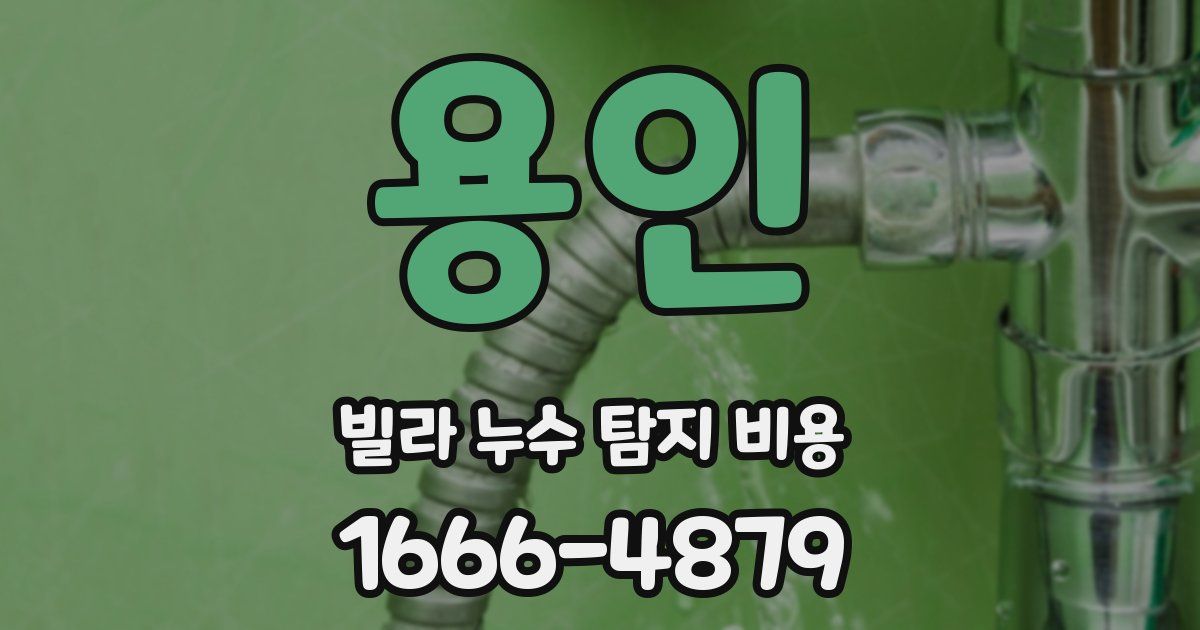 용인 빌라 누수 탐지 비용