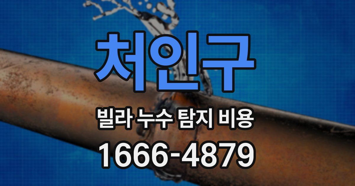 처인구 빌라 누수 탐지 비용