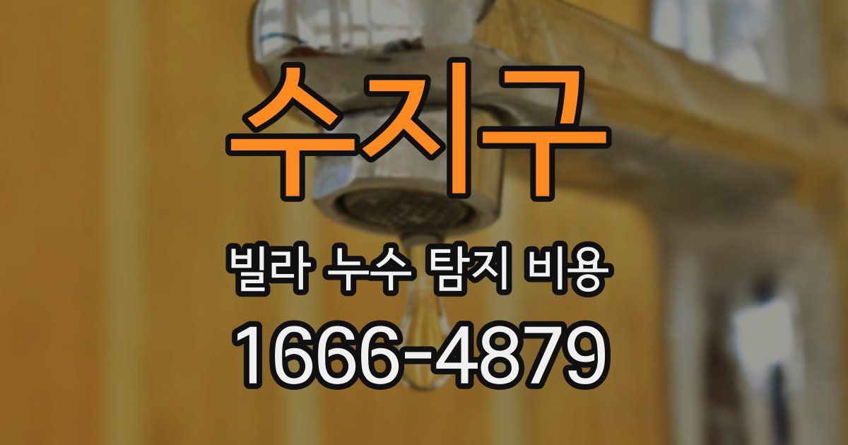 수지구 빌라 누수 탐지 비용