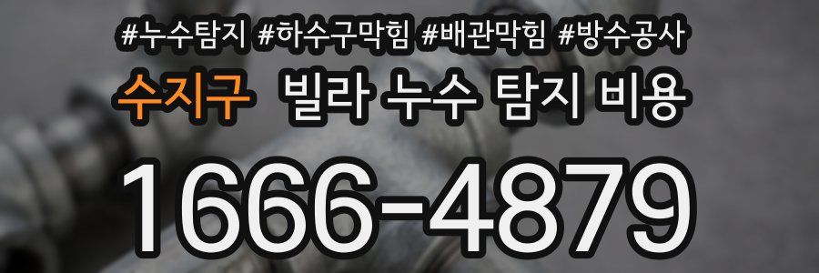 수지구 빌라 누수 탐지 비용