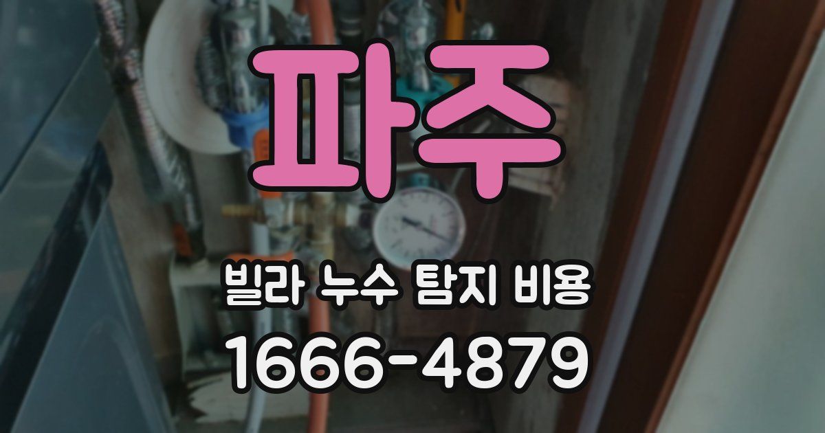 파주 빌라 누수 탐지 비용