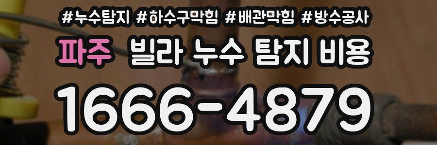 파주 빌라 누수 탐지 비용
