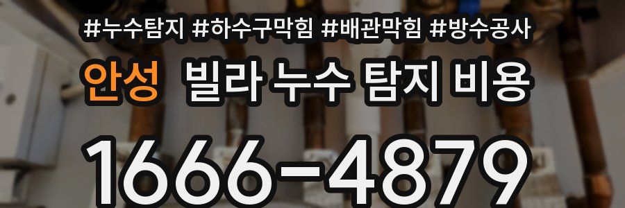 안성 빌라 누수 탐지 비용