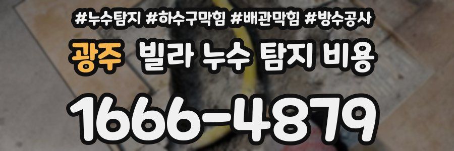 광주 빌라 누수 탐지 비용