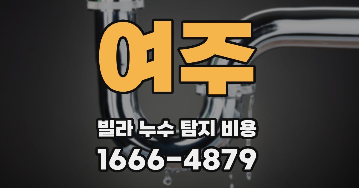 여주 빌라 누수 탐지 비용