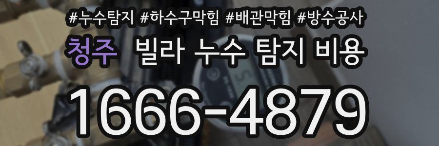 청주 빌라 누수 탐지 비용