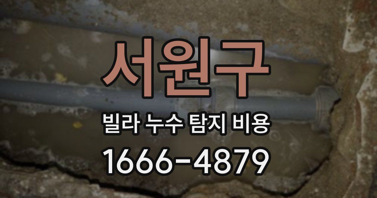 서원구 빌라 누수 탐지 비용