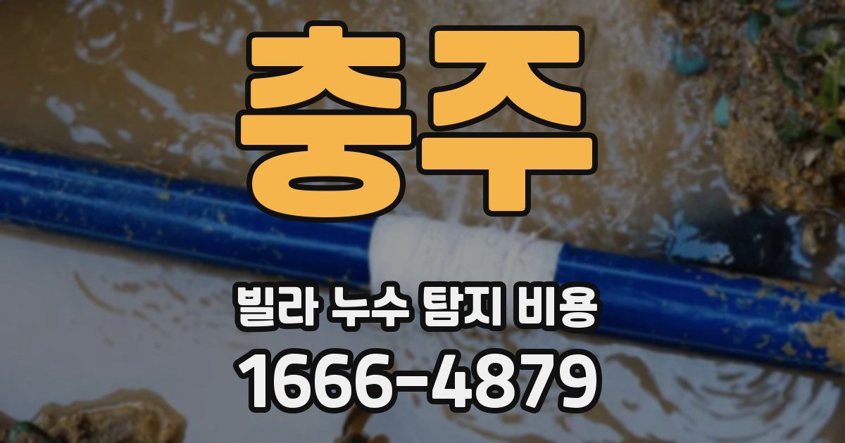 충주 빌라 누수 탐지 비용