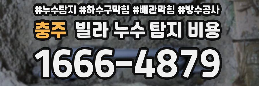 충주 빌라 누수 탐지 비용