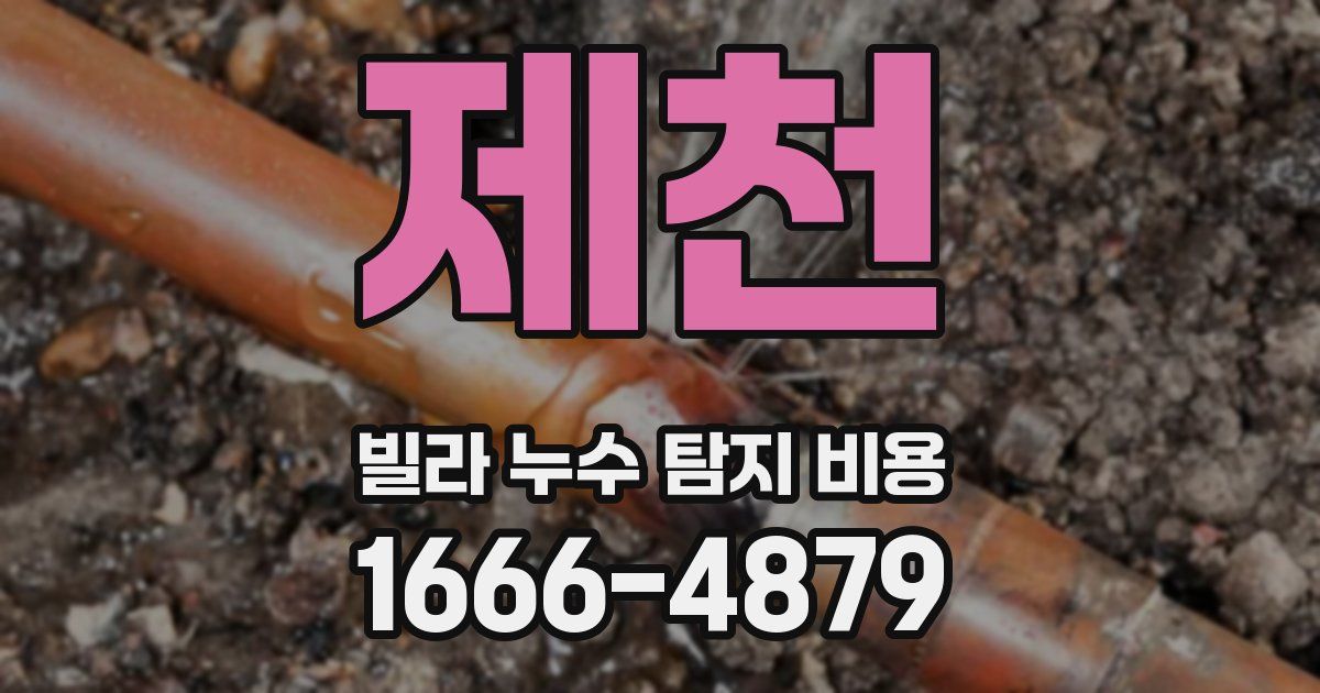 제천 빌라 누수 탐지 비용