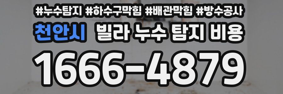 천안시 빌라 누수 탐지 비용