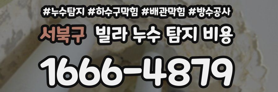 서북구 빌라 누수 탐지 비용
