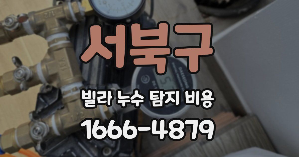서북구 빌라 누수 탐지 비용