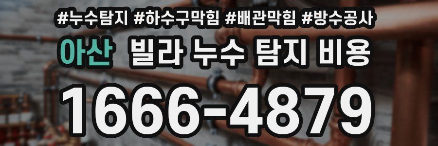 아산 빌라 누수 탐지 비용