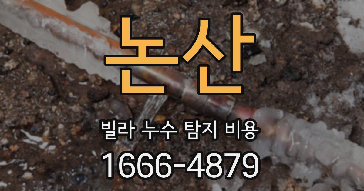 논산 빌라 누수 탐지 비용