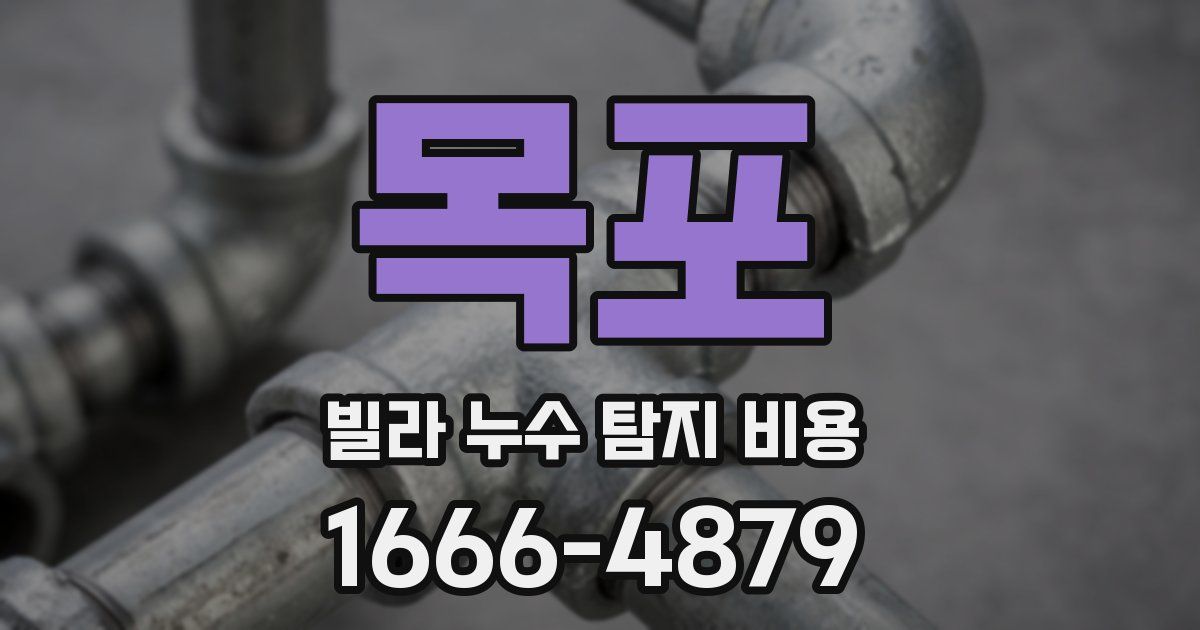 목포 빌라 누수 탐지 비용