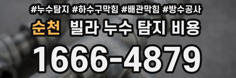 순천 빌라 누수 탐지 비용