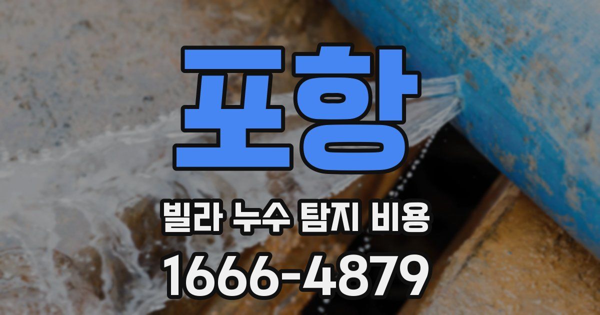 포항 빌라 누수 탐지 비용