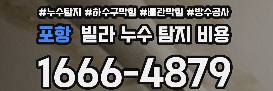 포항 빌라 누수 탐지 비용