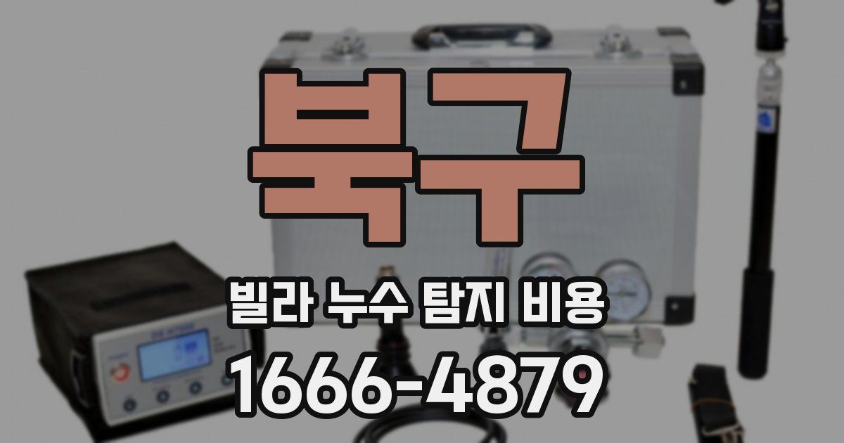 북구 빌라 누수 탐지 비용