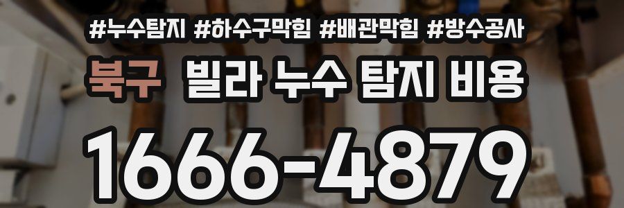 북구 빌라 누수 탐지 비용
