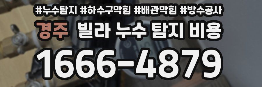 경주 빌라 누수 탐지 비용