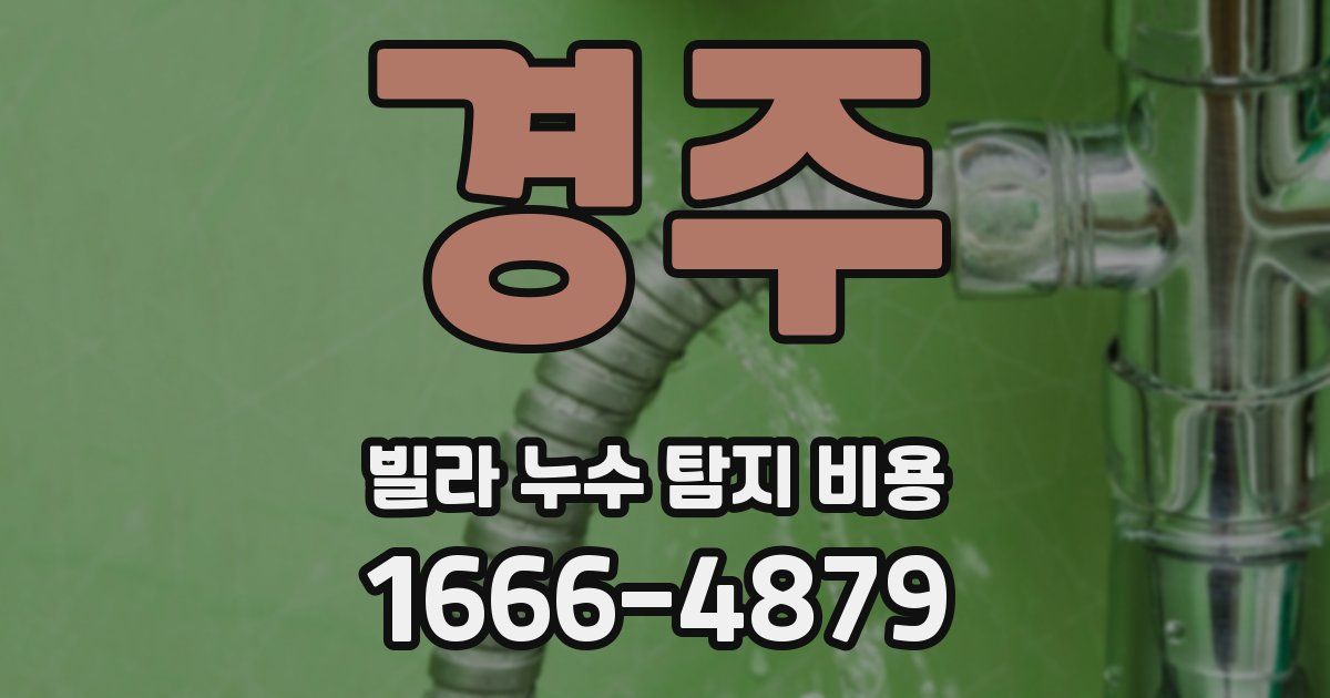 경주 빌라 누수 탐지 비용
