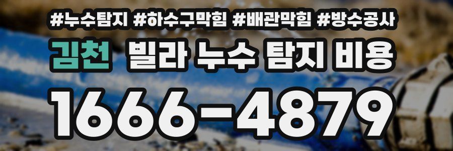 김천 빌라 누수 탐지 비용
