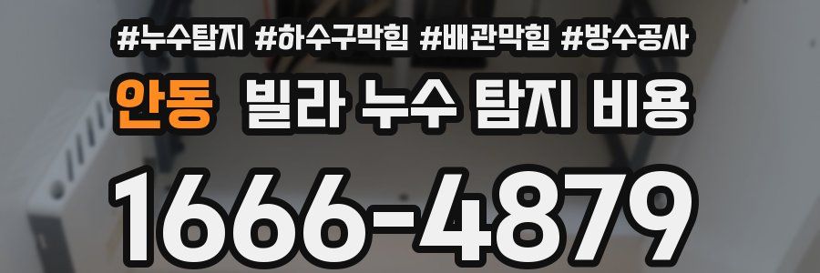 안동 빌라 누수 탐지 비용