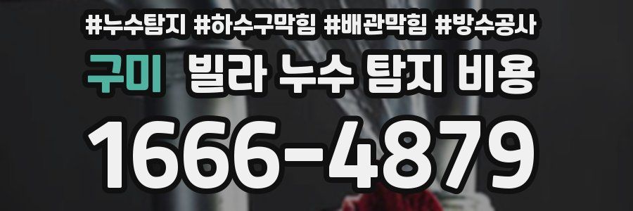 구미 빌라 누수 탐지 비용