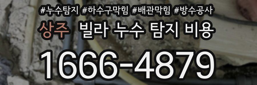 상주 빌라 누수 탐지 비용