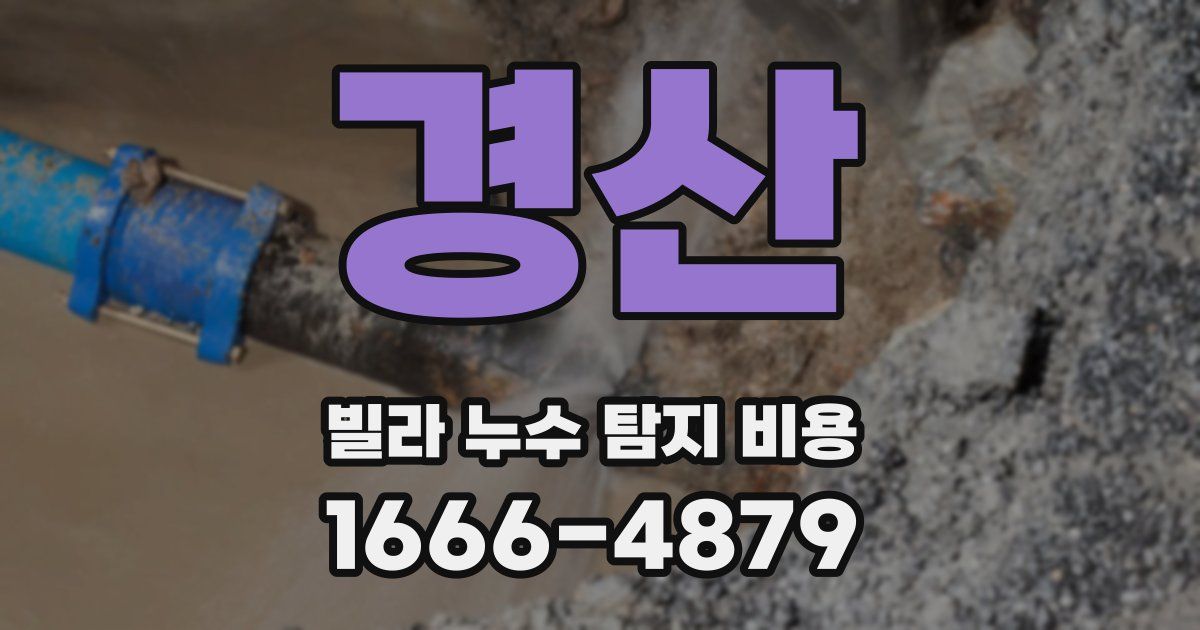 경산 빌라 누수 탐지 비용