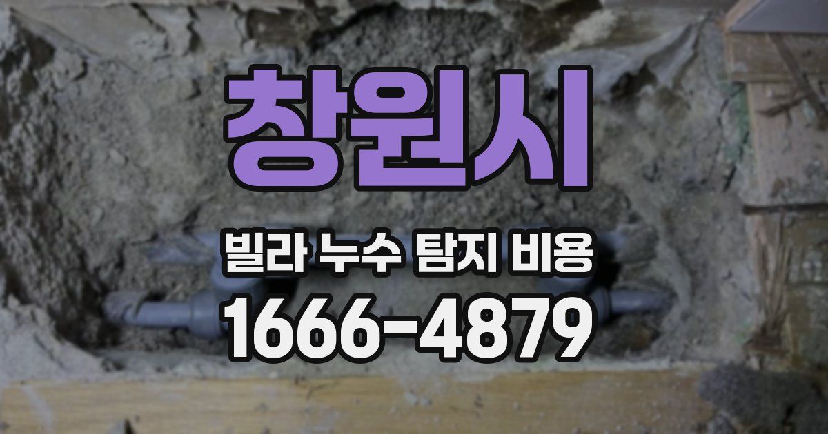 창원시 빌라 누수 탐지 비용