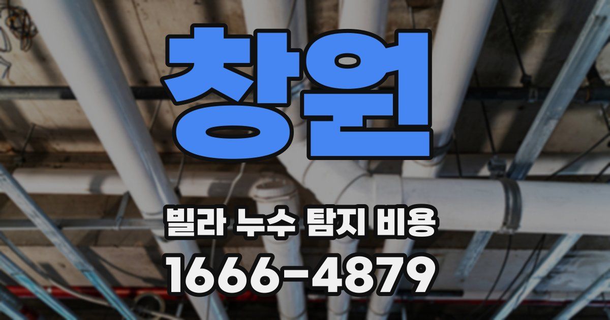창원 빌라 누수 탐지 비용