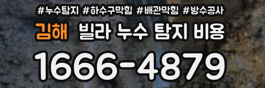 김해 빌라 누수 탐지 비용