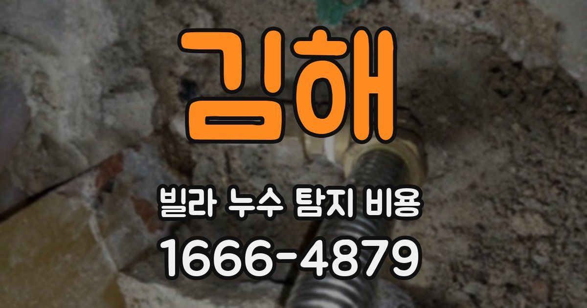 김해 빌라 누수 탐지 비용