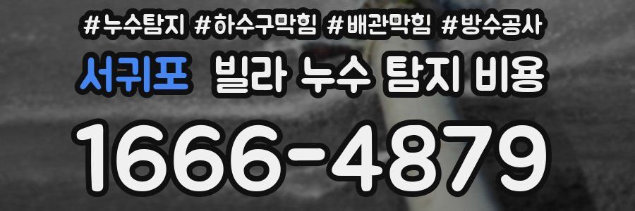 서귀포 빌라 누수 탐지 비용