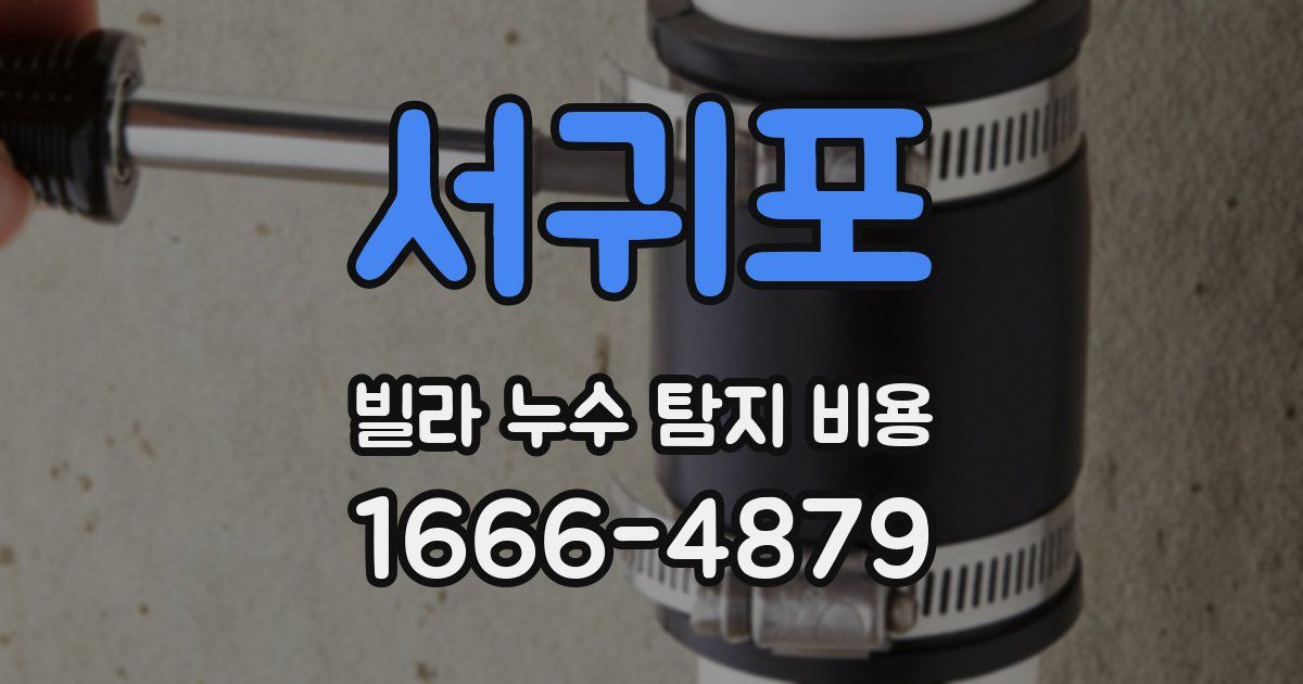 서귀포 빌라 누수 탐지 비용