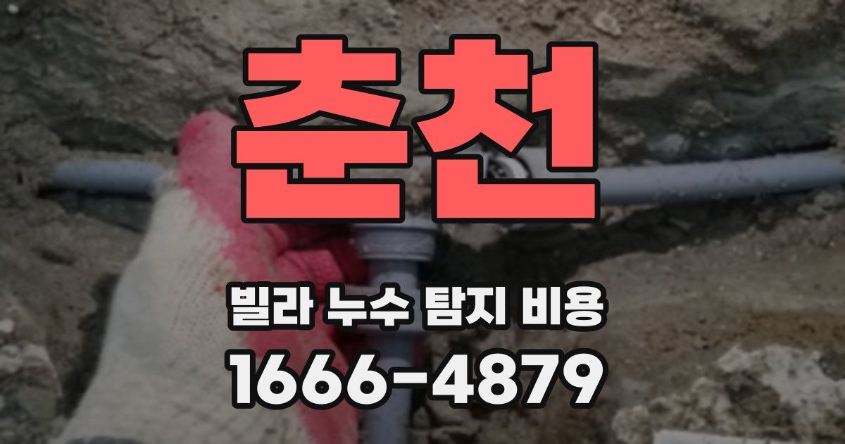 춘천 빌라 누수 탐지 비용