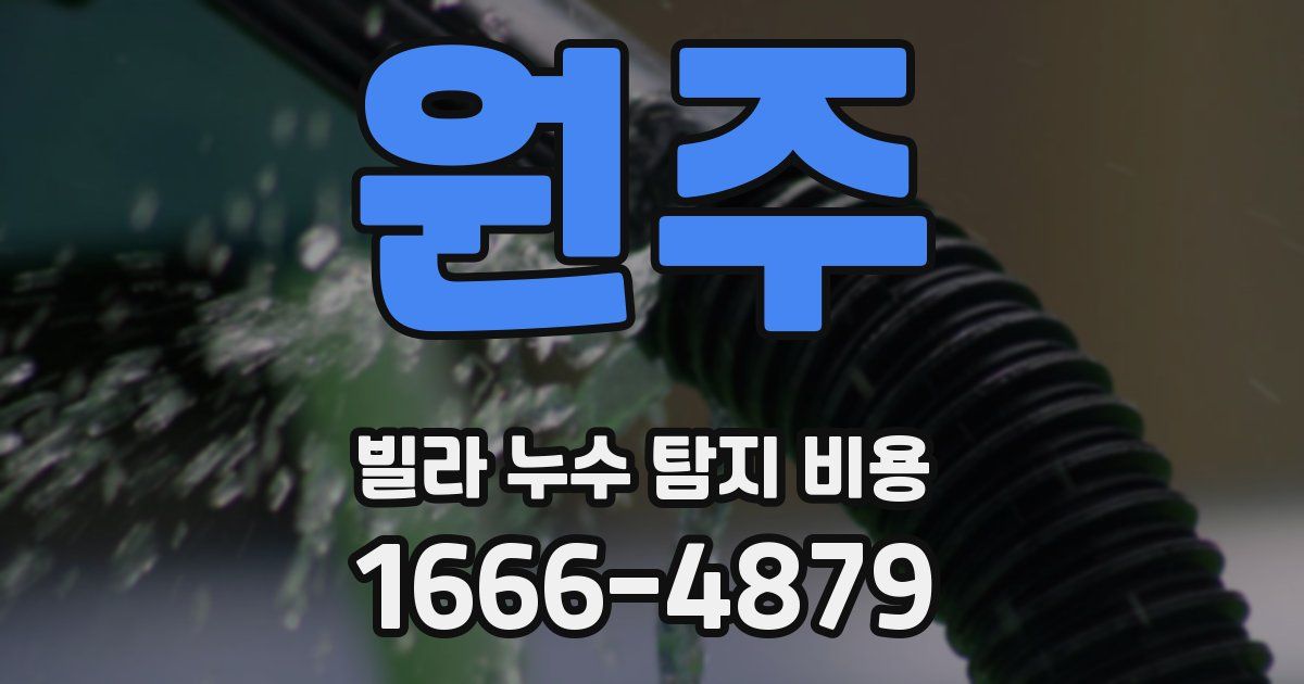 원주 빌라 누수 탐지 비용