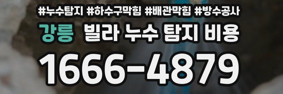강릉 빌라 누수 탐지 비용